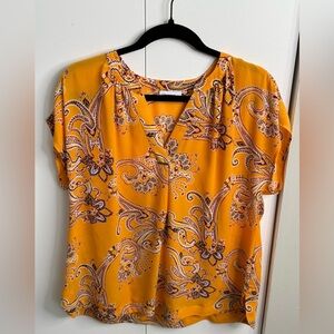 Liz Claiborne Mustard Paisley Blouse